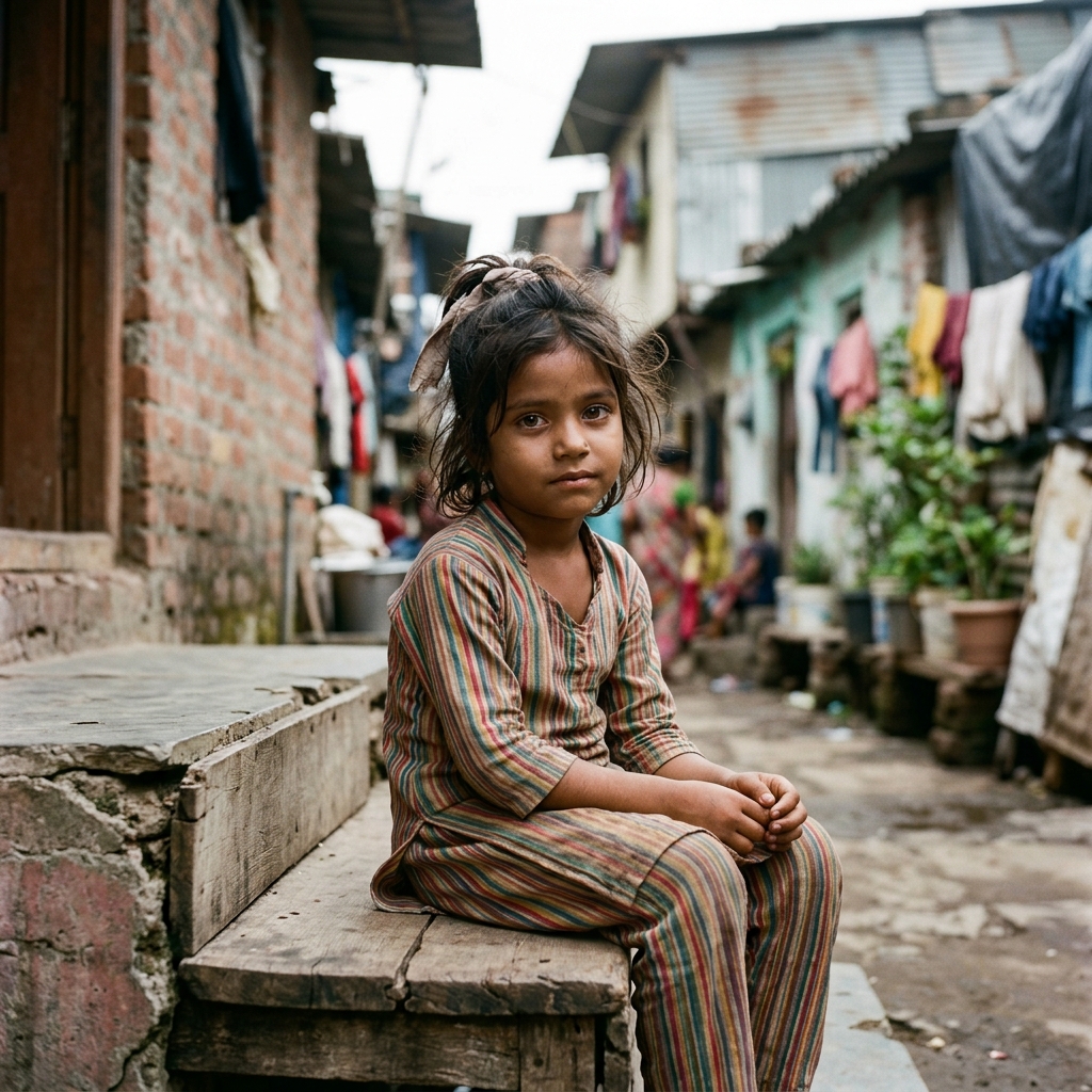 Underprivileged child in India